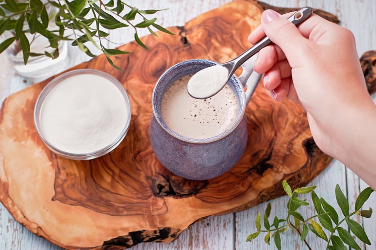 Peptan Collagen with coffee